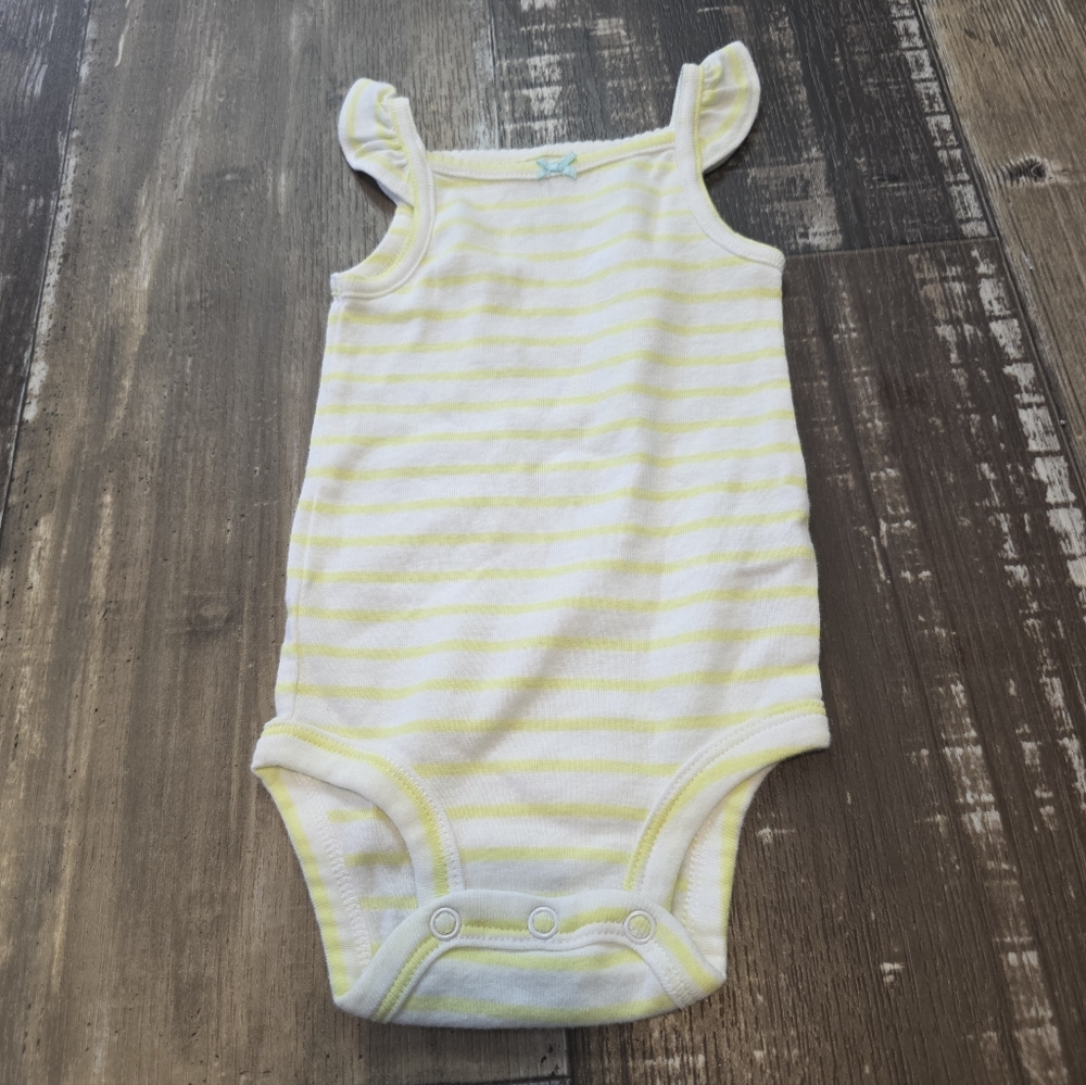 Yellow and White Striped Baby Onesie